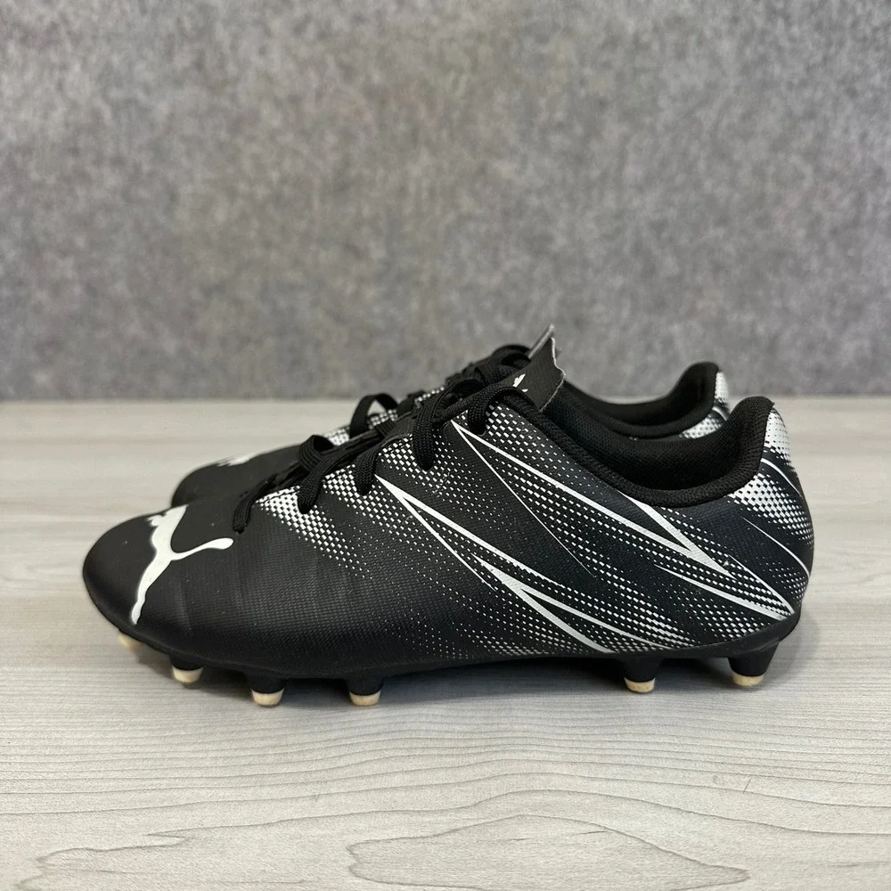 Puma Attacanto FG/AG Soccer Cleats Kids 3.5 Black White 107480-01 Football Boots